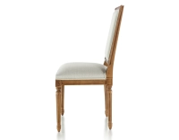 Chaise ancienne style Louis XVI bois teinte ancienne et tissu beige naturel Chaise ancienne style Louis XVI bois teinte ancienne et tissu beige naturel
