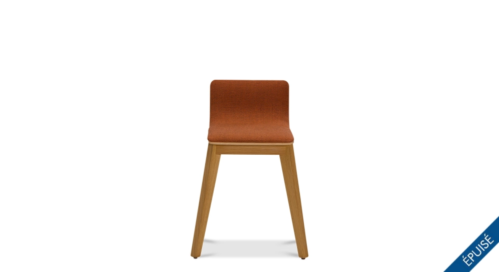 Tabouret design chêne teinte naturelle assise tissu rouge bordeaux Tabouret design chêne teinte naturelle assise tissu rouge bordeaux