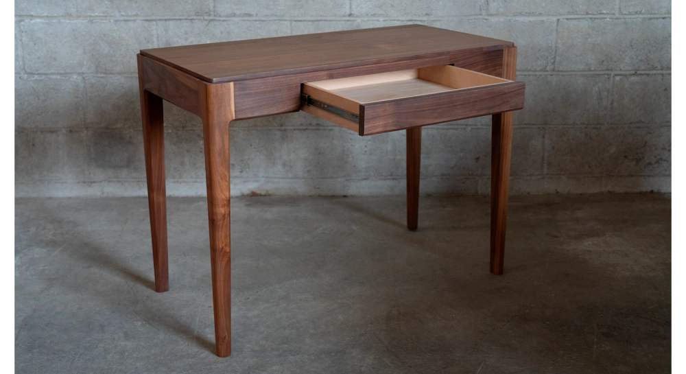 Escritorio de diseño de nogal teinte naturelle l100 cm