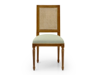 Chaise ancienne style Louis XVI dossier canné assise tissu vert sauge Chaise ancienne style Louis XVI dossier canné assise tissu vert sauge