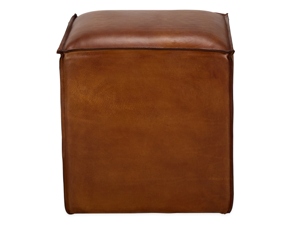 Pouf cuir marron clair Pouf cuir marron clair