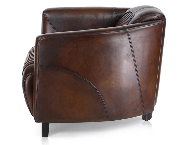 Fauteuil club cuir marron soutenu Fauteuil club cuir marron soutenu