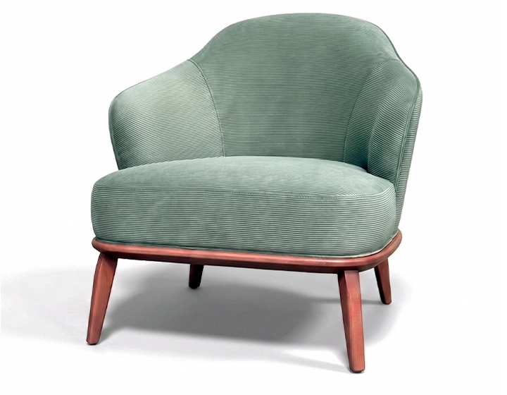 Sillón de diseño tissu velours côtelé vert forêt