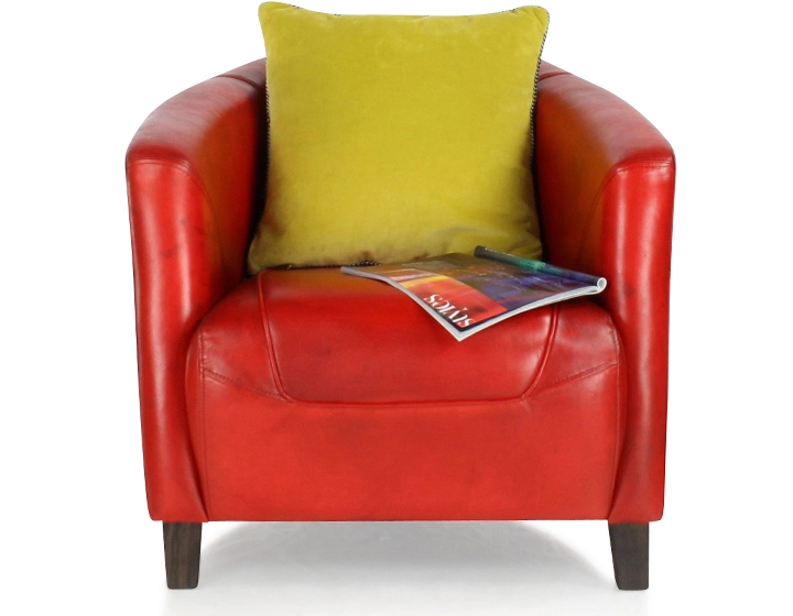 Leather club armchair red Leather club armchair red