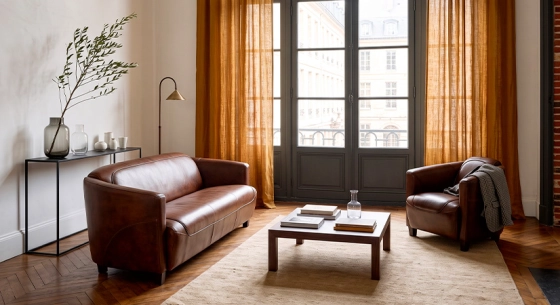 3 seater leather club sofa vintage brown