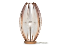 Lampe sur socle en bois et fil de coton tressage twist Lampe sur socle en bois et fil de coton tressage twist