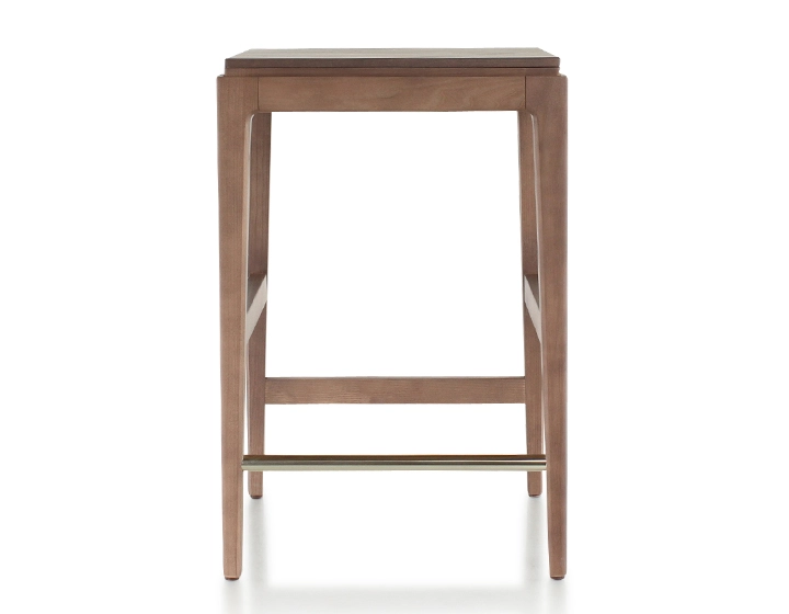 Tabouret de bar design H60 cm bois teinte noyer assise bois Tabouret de bar design H60 cm bois teinte noyer assise bois
