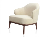 Fauteuil design tissu crème