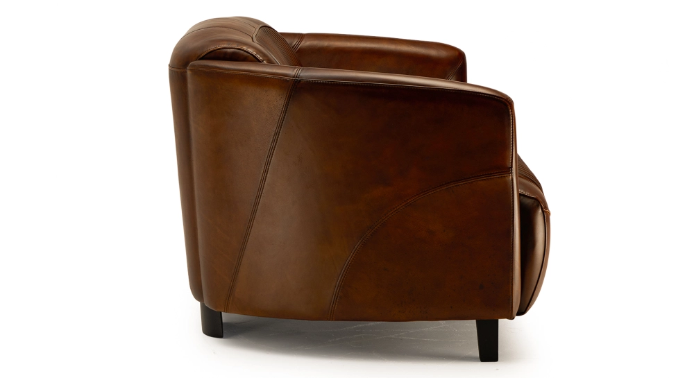 Canapé club cuir 2 places marron vintage Canapé club cuir 2 places marron vintage