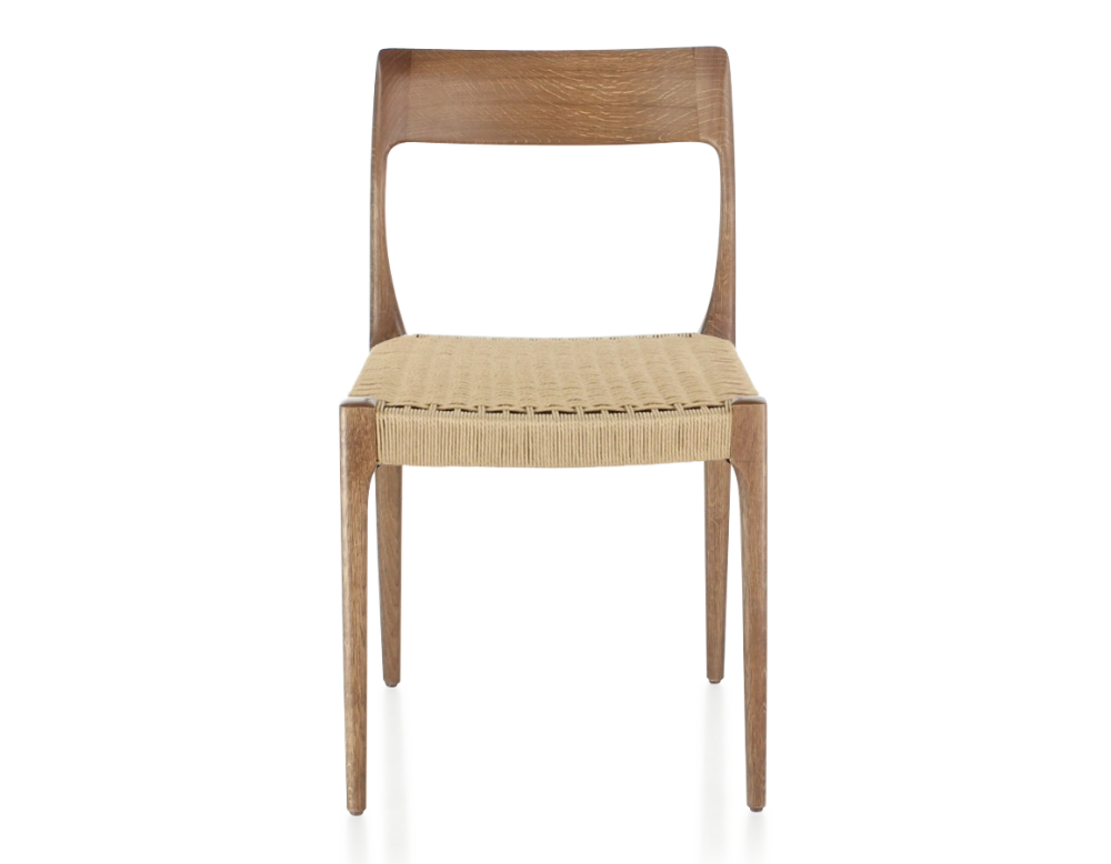 Chaise scandinave bois teinte noyer assise corde Chaise scandinave bois teinte noyer assise corde