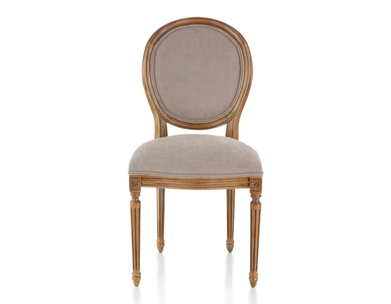 Chaise ancienne style Louis XVI bois teinte ancienne et tissu taupe