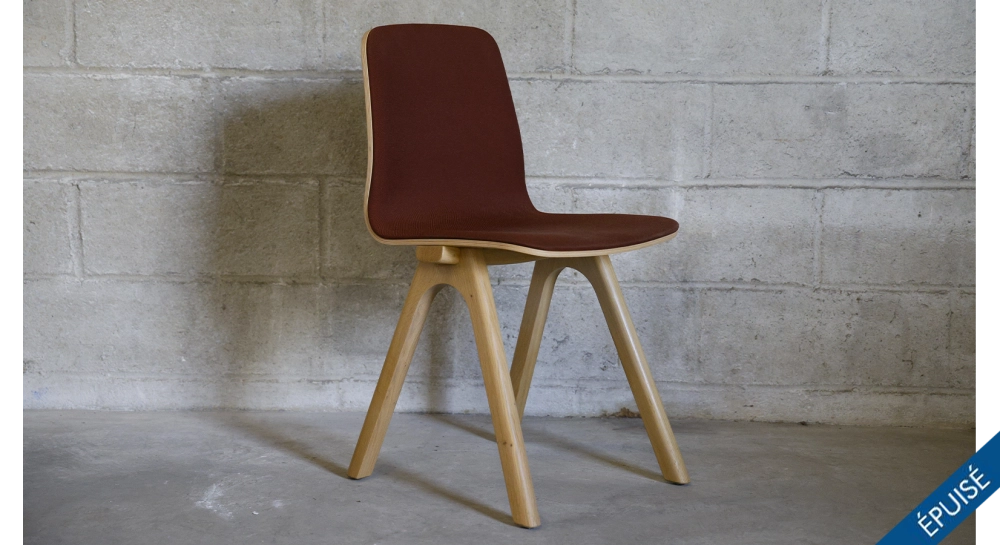 Designer chairs oak natural finish and burgundy red fabric