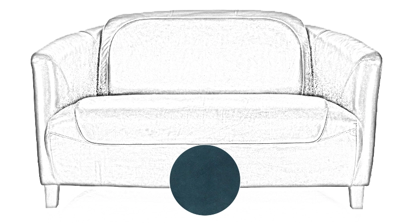 Canapé club cuir 2 places bleu Canapé club cuir 2 places bleu