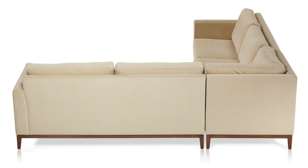 Canapé d'angle 6 places avec angle droit plus long tissu crème (2G - A - 3D) Canapé d'angle 6 places avec angle droit plus long tissu crème (2G - A - 3D)