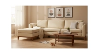 Canapé d'angle 6 places avec angle droit plus long tissu crème (2G - A - 3D) Canapé d'angle 6 places avec angle droit plus long tissu crème (2G - A - 3D)