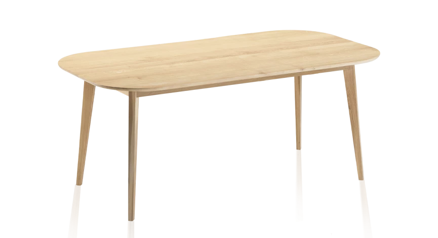 Table extensible 8 à 14 personnes en chêne avec plateau et allonges bois teinte naturelle 210x100 cm