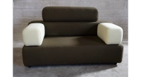 Antique 3 seater sofa tissu en laine bouillie marron