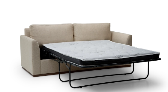 Canapé convertible 3 places tissus chiné beige