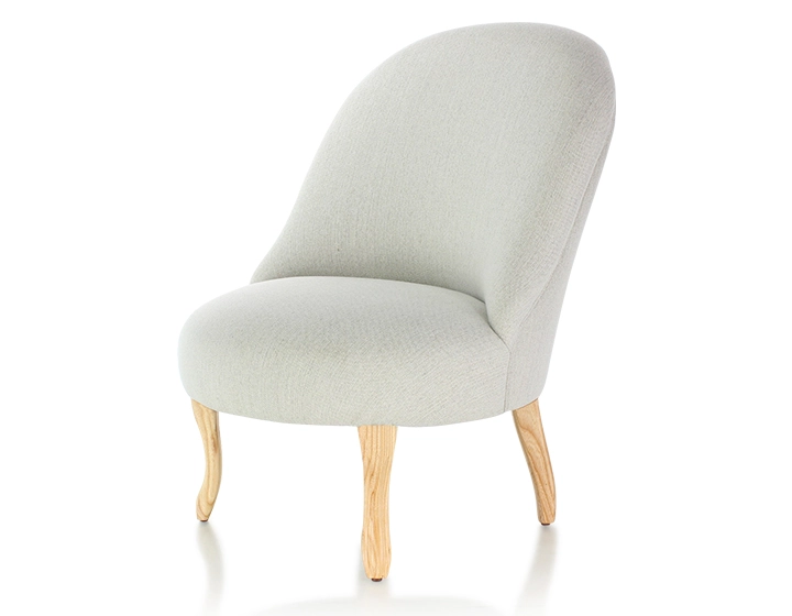 Fauteuil crapaud sans accoudoirs pieds bois teinte naturelle et tissu beige naturel Fauteuil crapaud sans accoudoirs pieds bois teinte naturelle et tissu beige naturel
