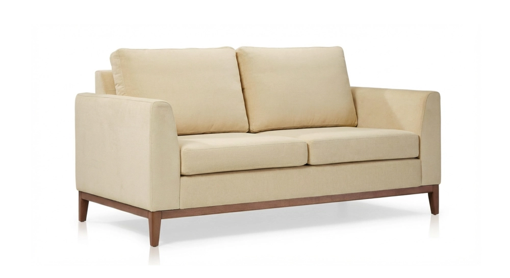 Canapé design 2 places tissu crème