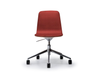 Chaise de bureau design pied métal alu à roulette assise tissu rouge pourpre Chaise de bureau design pied métal alu à roulette assise tissu rouge pourpre