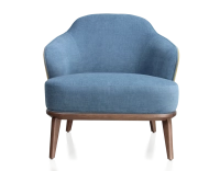 Fauteuil design tissu jaune et bleu jean Fauteuil design tissu jaune et bleu jean