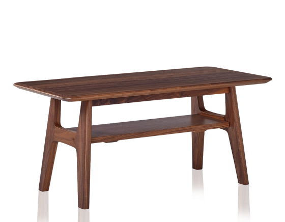 Table basse rectangulaire en noyer teinte naturelle 100x50 cm 100x50 cm