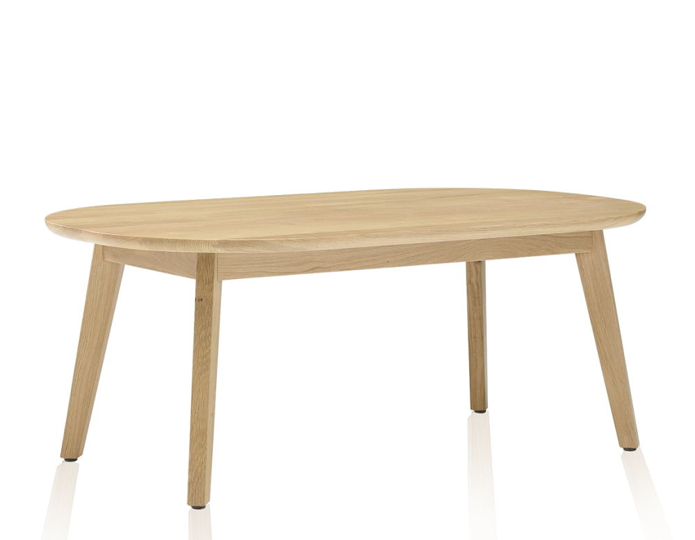 Table basse ovale en chêne teinte naturelle 100x60 cm Table basse ovale en chêne teinte naturelle 100x60 cm