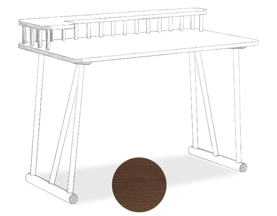 Bureau design en chêne teinte marron foncé l100 cm