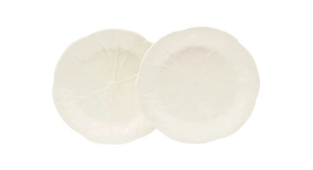 Assiettes à dessert 19cm faïence ivoire lot de 2