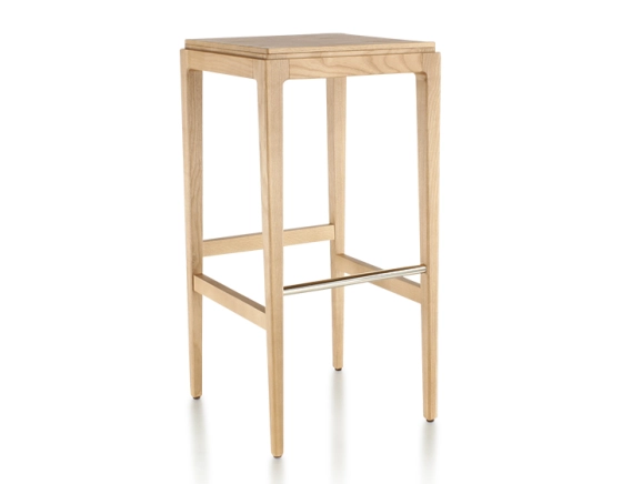 H80 cm designer bar stool natural wood stain wooden seat