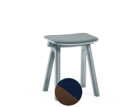 Tabouret en chêne tapissé H45 cm bois teinte marron foncé assise tissu bleu marine Tabouret en chêne tapissé H45 cm bois teinte marron foncé assise tissu bleu marine