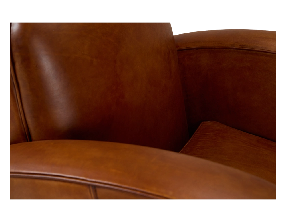 Fauteuil club cuir marron clair Fauteuil club cuir marron clair