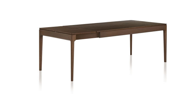 Table extensible en chêne foncé allonges chêne 160x100 cm