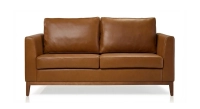 Canapé design 2 places cuir noisette