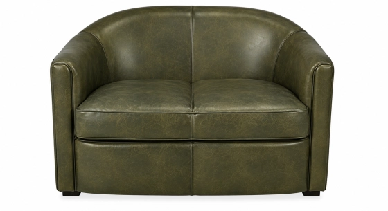 Canapé club cuir 2 places vert olive