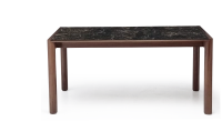 Extending table for 8 to 14 people in walnut and ceramic with ceramic extensions natural wood finish and black marble-effect ceramic m2 210x100 cm Extending table for 8 to 14 people in walnut and ceramic with ceramic extensions natural wood finish and black marble-effect ceramic m2 210x100 cm