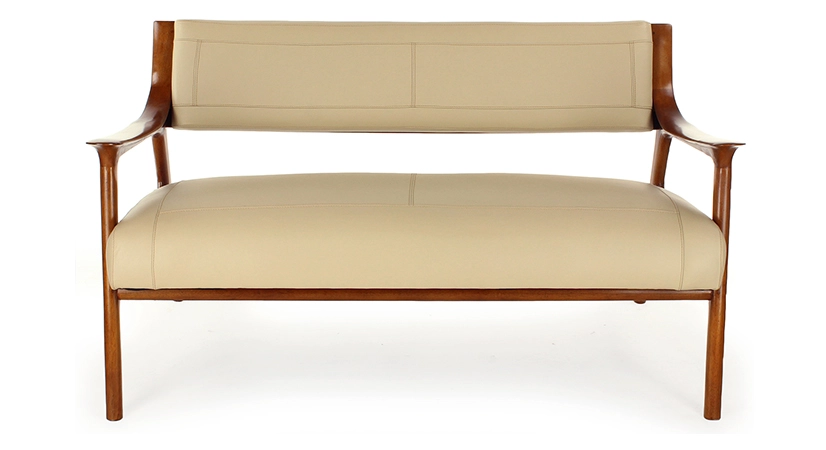 Canapé scandinave cuir 2 places beige Canapé scandinave cuir 2 places beige