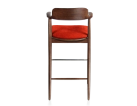 Bar stool h80 cm wood stained dark brown seat burnt orange fabric Bar stool h80 cm wood stained dark brown seat burnt orange fabric