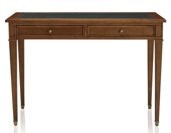 Bureau ancien style directoire plateau cuir vert L110 cm