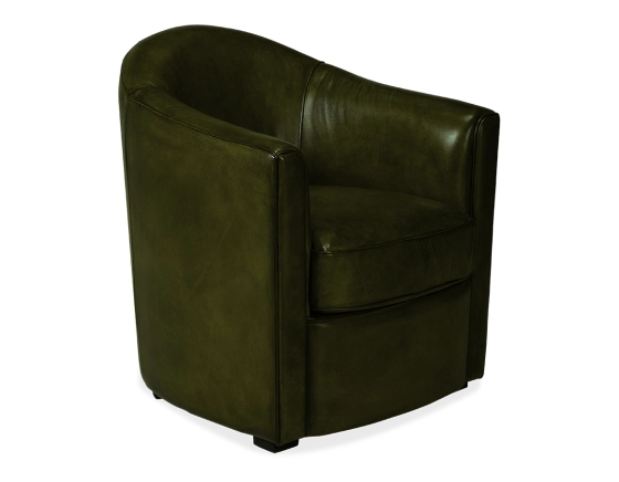 Fauteuil club cuir vert olive