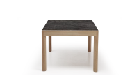 Table extensible 8 à 12 personnes en chêne et céramique allonges céramique bois teinte naturelle et céramique effet marbre gris 160x100 cm Table extensible 8 à 12 personnes en chêne et céramique allonges céramique bois teinte naturelle et céramique effet marbre gris 160x100 cm