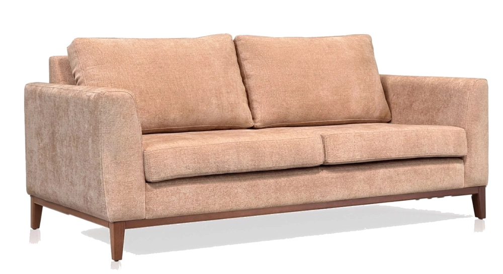 Canapé design 3 places tissu brun sienne