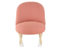 Armless toad chair natural wood stain legs and coral pink fabric Armless toad chair natural wood stain legs and coral pink fabric