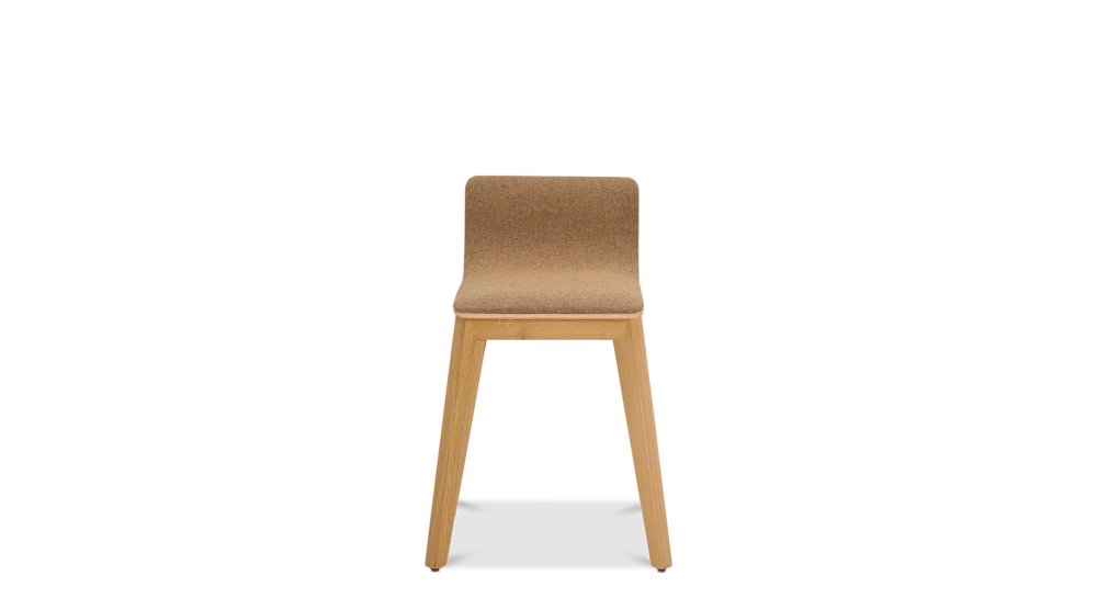 Tabouret design chêne teinte naturelle assise tissu marron Tabouret design chêne teinte naturelle assise tissu marron