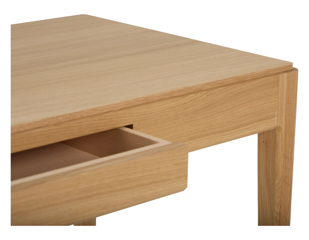 Bureau design en chêne teinte naturelle dorée L150 cm