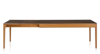 Table extensible en chêne et céramique 6 à 10 personnes allonges céramique avec bois teinte merisier et plateau et allonges céramique brun oxydé 140x90 cm Table extensible en chêne et céramique 6 à 10 personnes allonges céramique avec bois teinte merisier et plateau et allonges céramique brun oxydé 140x90 cm