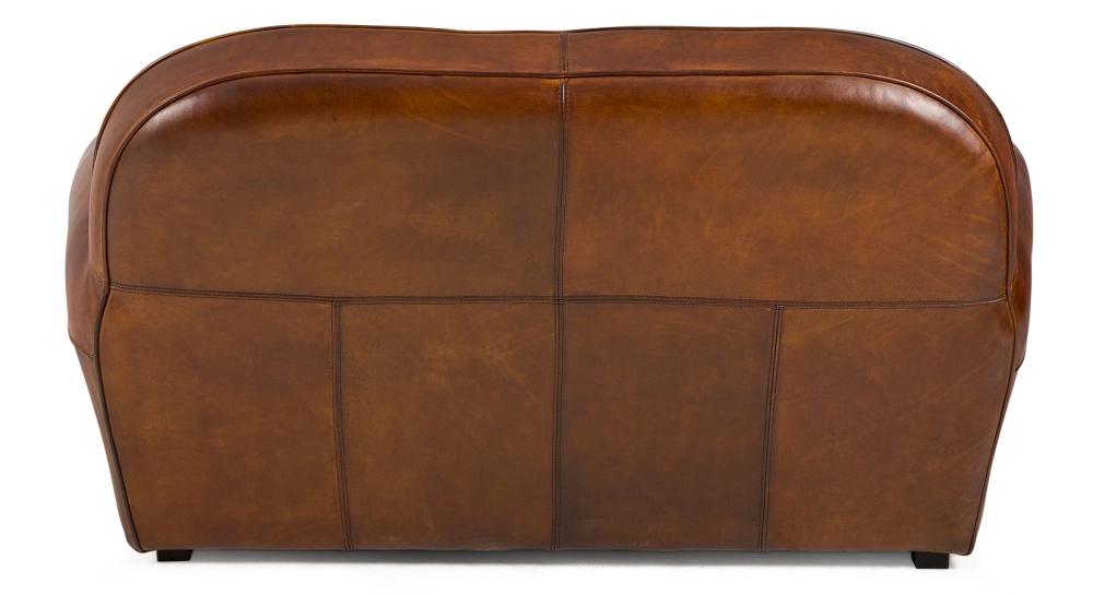 2 seater leather club sofa vintage brown piped armrests 2 seater leather club sofa vintage brown piped armrests