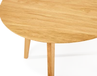 Table basse ronde en chêne plateau bois F1 teinte naturelle 60x60x30 cm