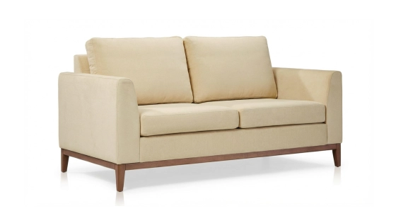 Canapé design 2 places tissu crème